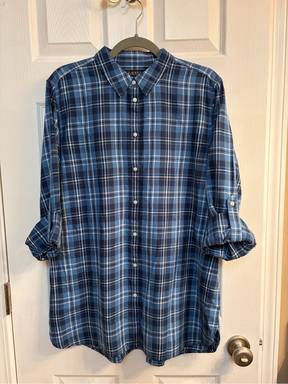 Lauren Ralph Lauren Blue Plaid Button-Down Shirt - Women’s -NWOT